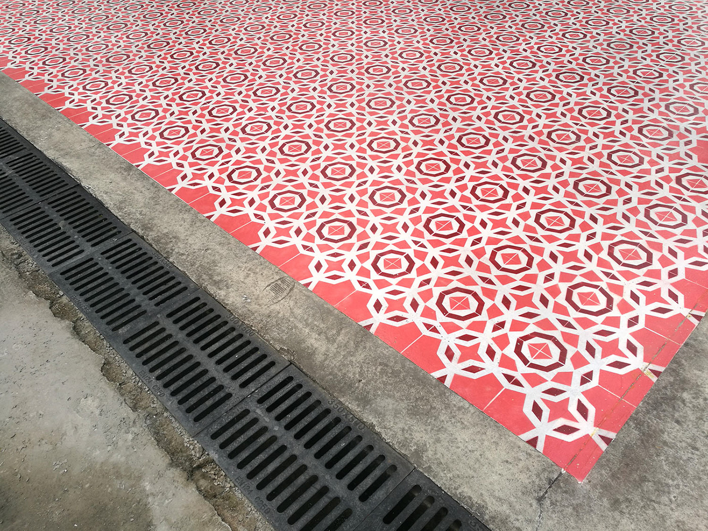 FLOOR tiles pattern suelo Piso patron hidraulico rojo china parking