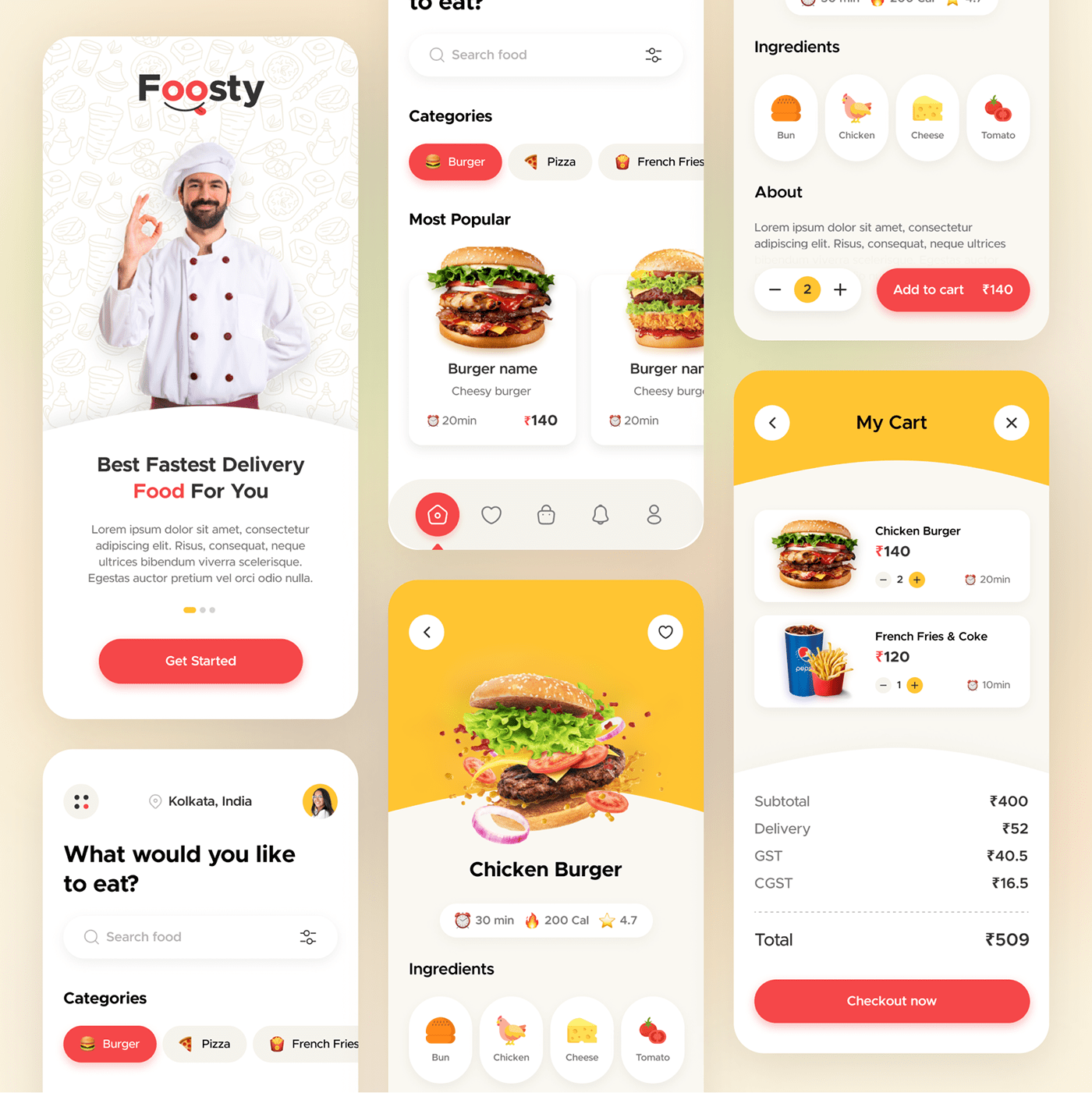 Android App app design Application Design Figma fooddeliveryapp iOS App UI UI/UX user interface ux
