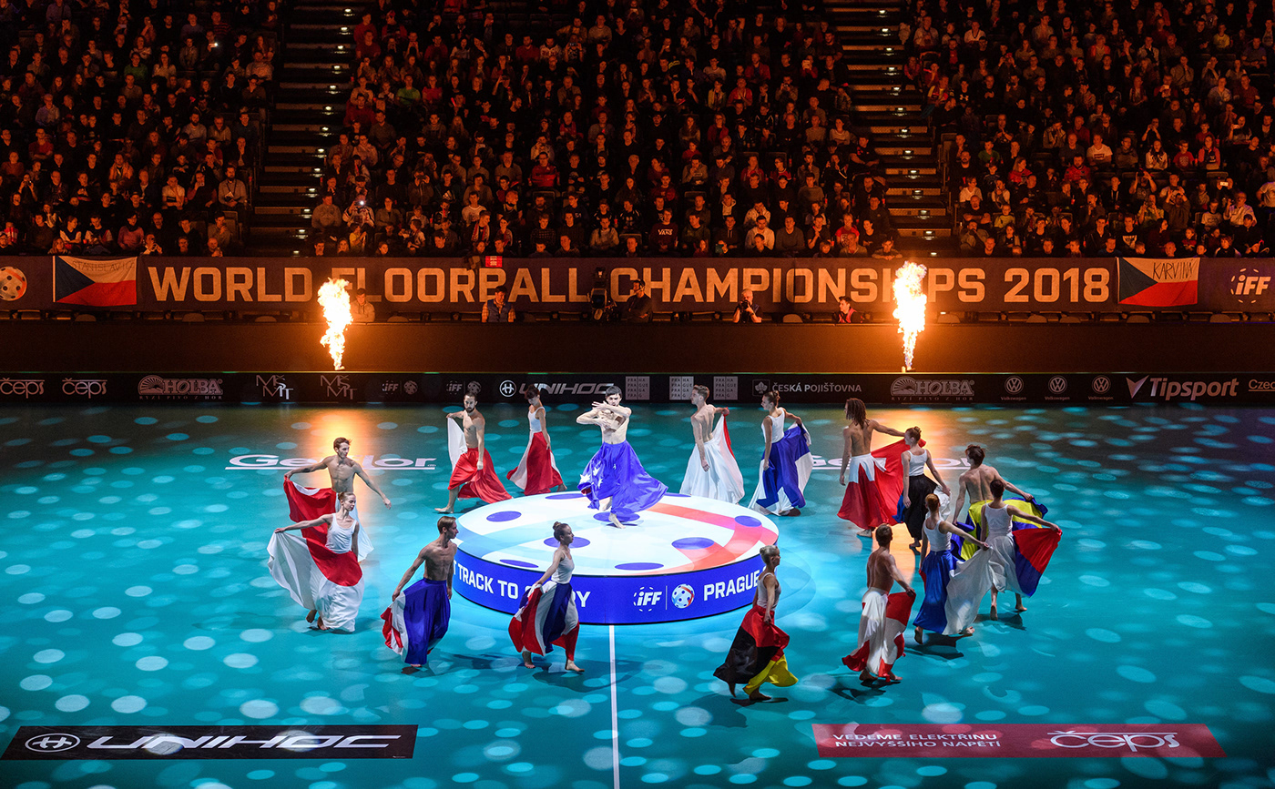 identity logo floorball motion world championships sport branding  Czech fans