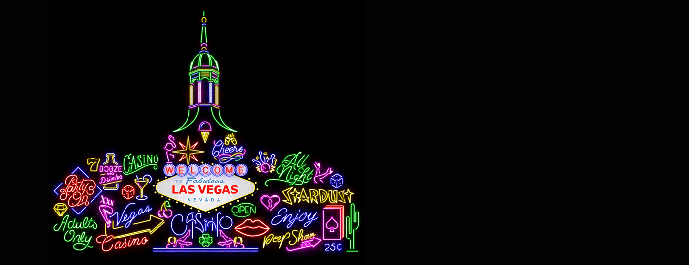 Mapping projection Las Vegas neon casino sign techno chaumont dsaa video