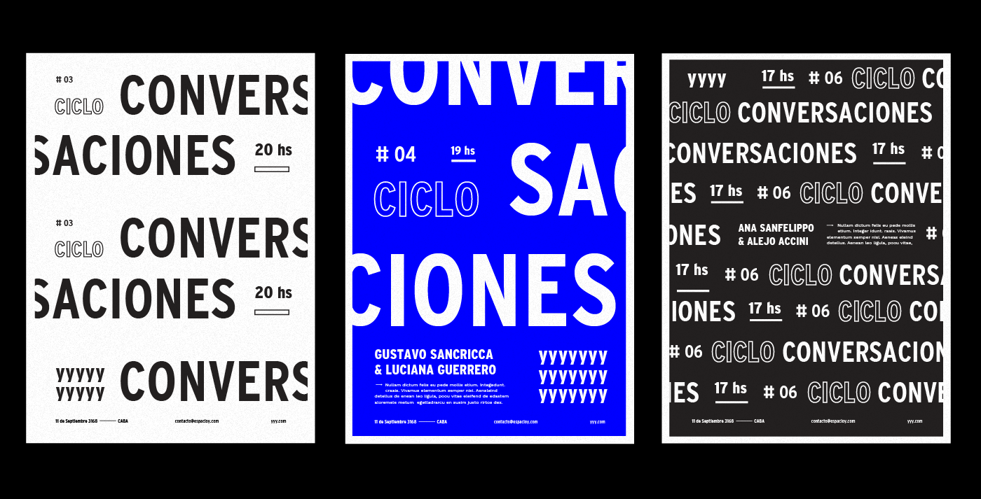 Internet youth type espacio cultural posters gradient colours flyer BUENOS AIRES ARGENTINA