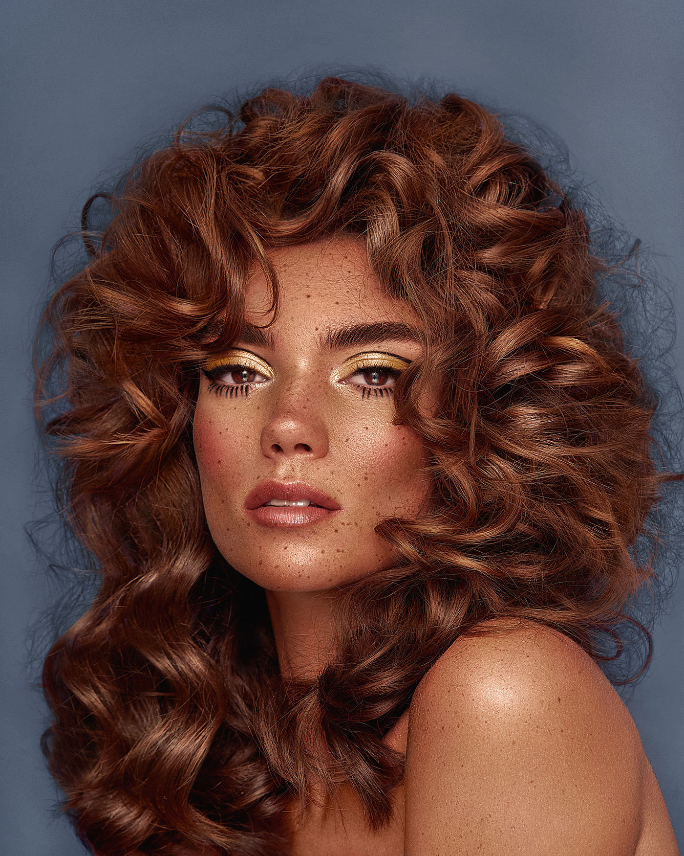 60s makeup beauty photography big bouncy hair creative makeup freckles hair styling  London beauty photography model retouching  Studio Photography