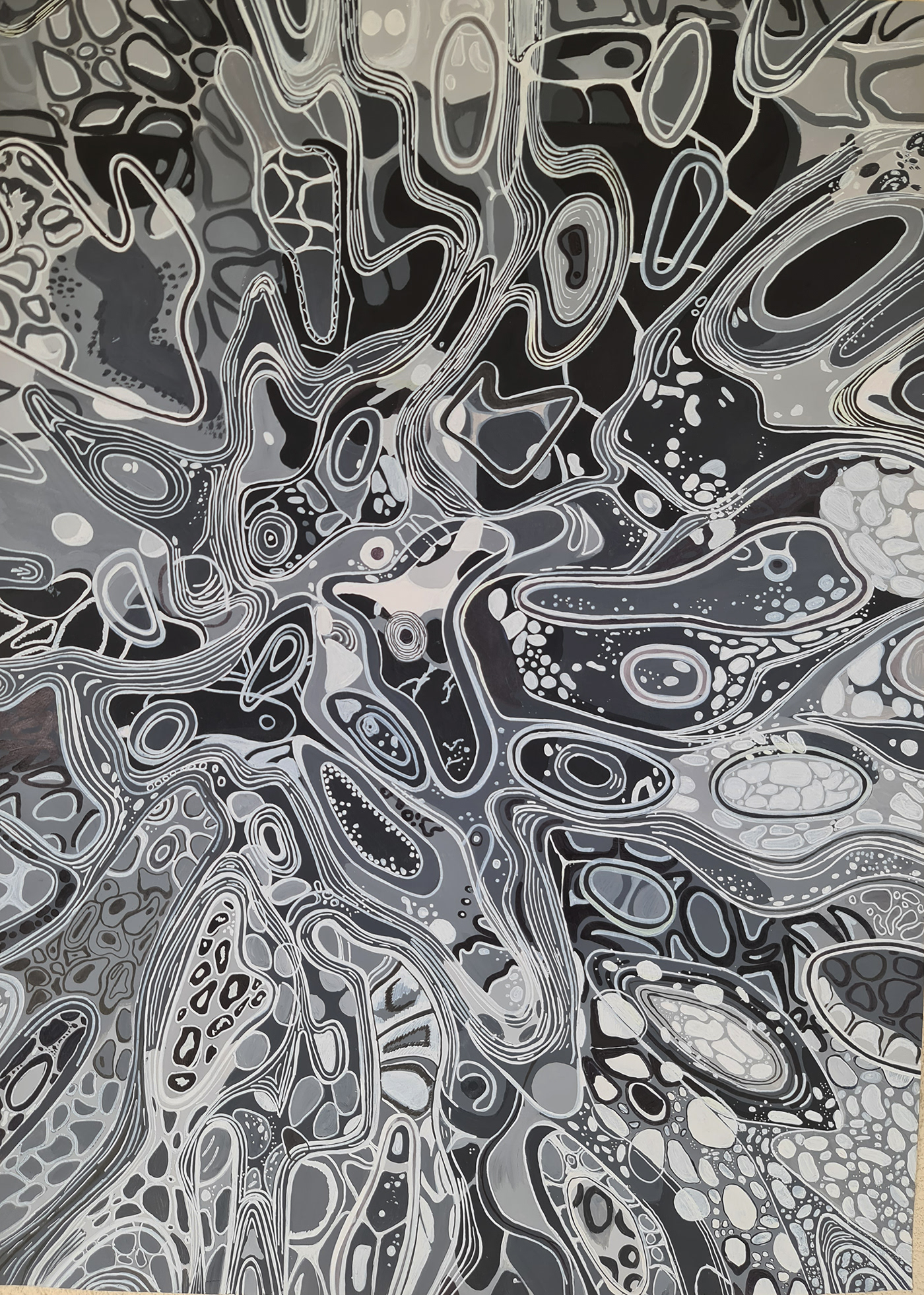 acrylic painting 50/70 black and white