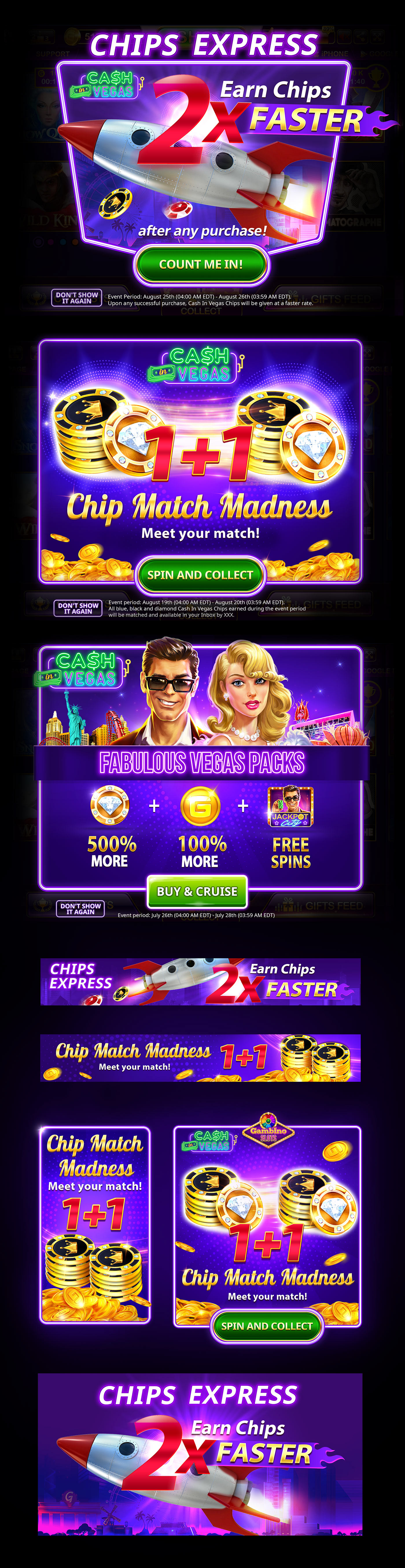 chips casino slot game promo marketing   gambinoslots pop-up in-app banner