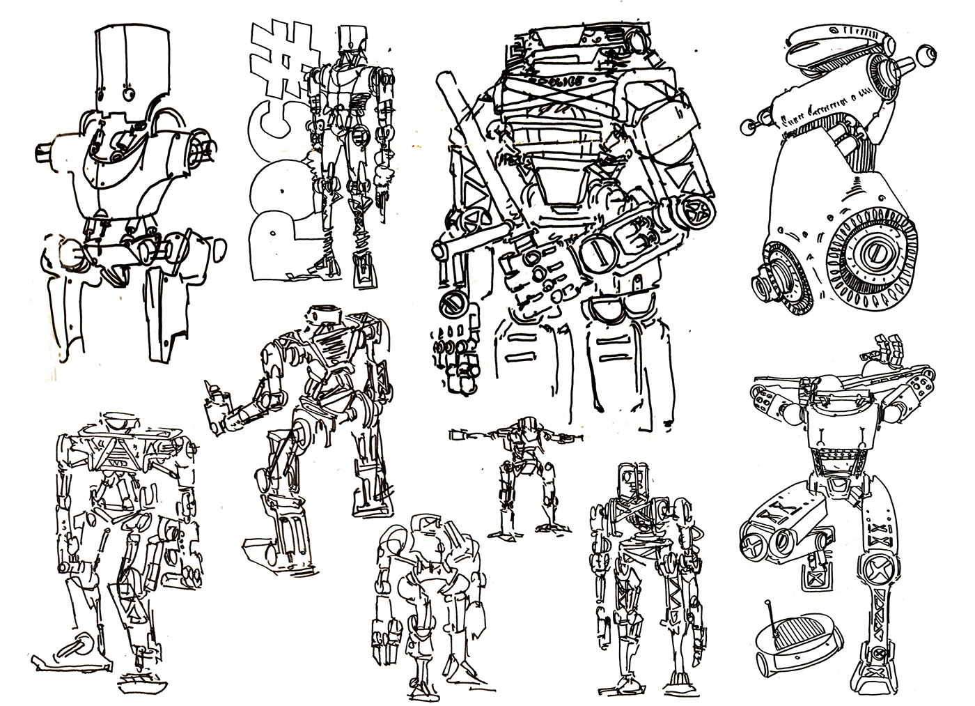 comics Digital Art  dots fabric ILLUSTRATION  robot sketch