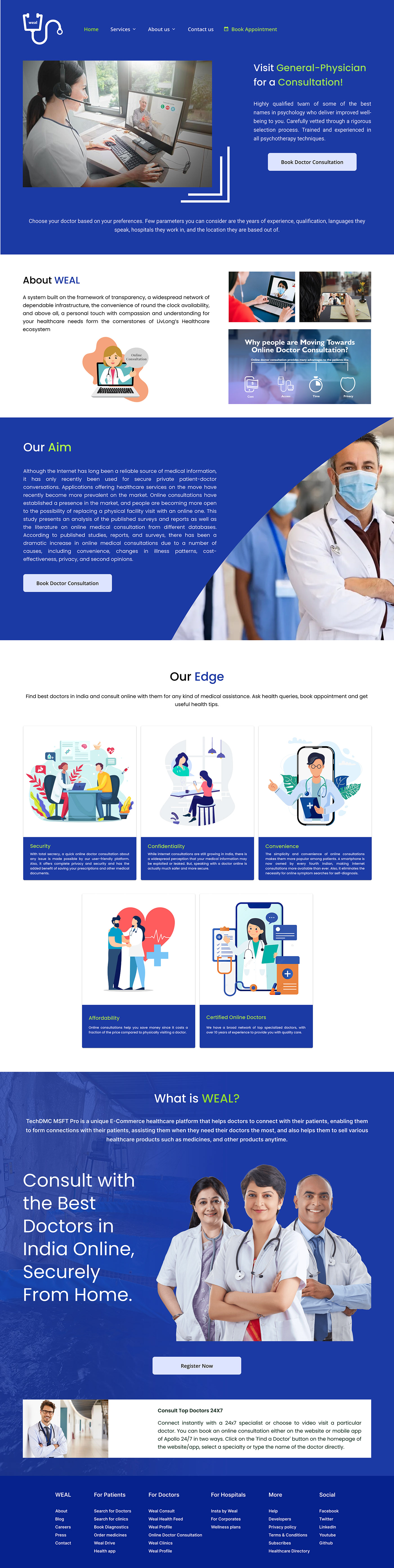 medico medical illustration Website Web Design  landing page Website Design UI/UX Figma ui design user interface