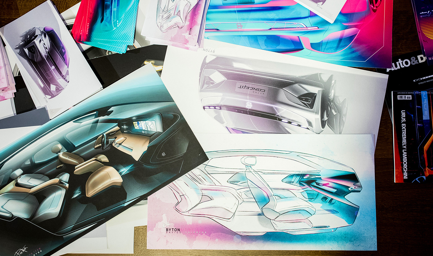Byton Byton Concept interior design  design Automotive design automotive   sketches showcar concept car concept