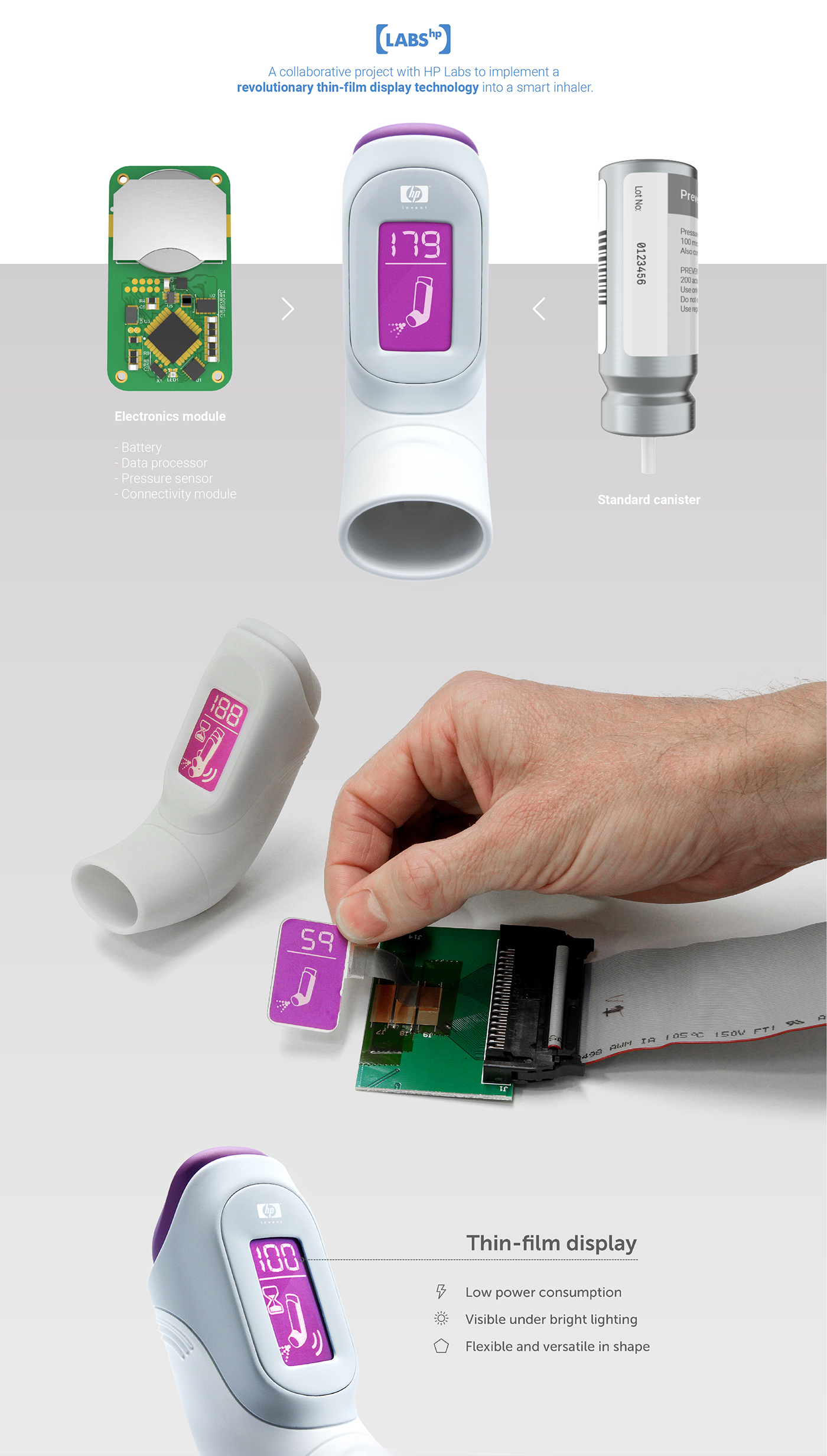 inhaler Smart healthcare medical asthma Patient care adherence Connected Health life science Display