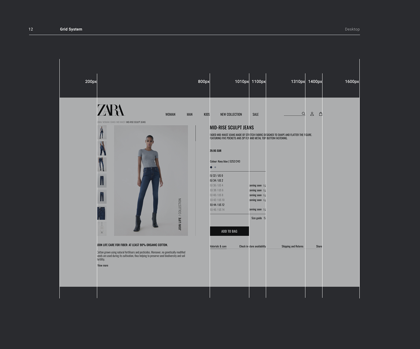 concept web store fasion Online shop Online store redesign web site redesign zara zara international Redesign of e-commerce fashion company UI/UX Design