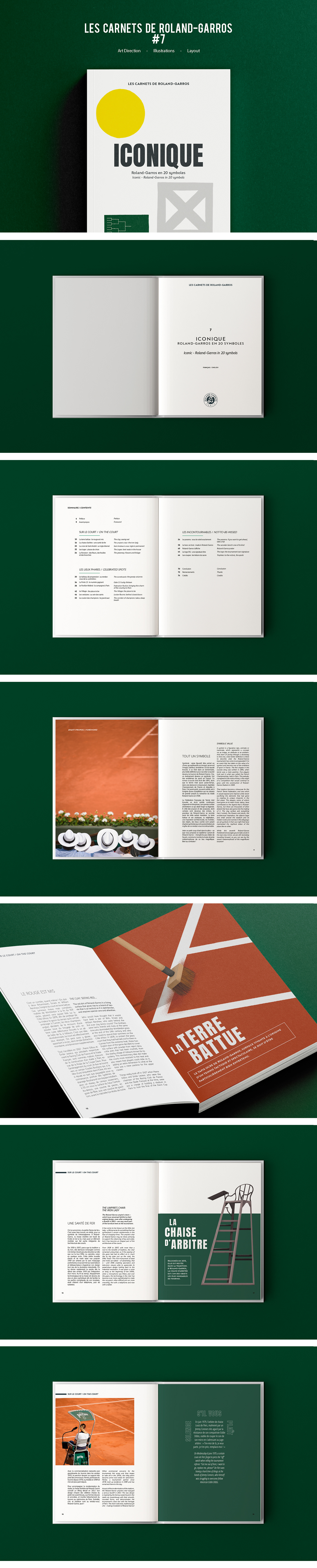 book Layout editorial print sport tennis Roland-Garros edition livre