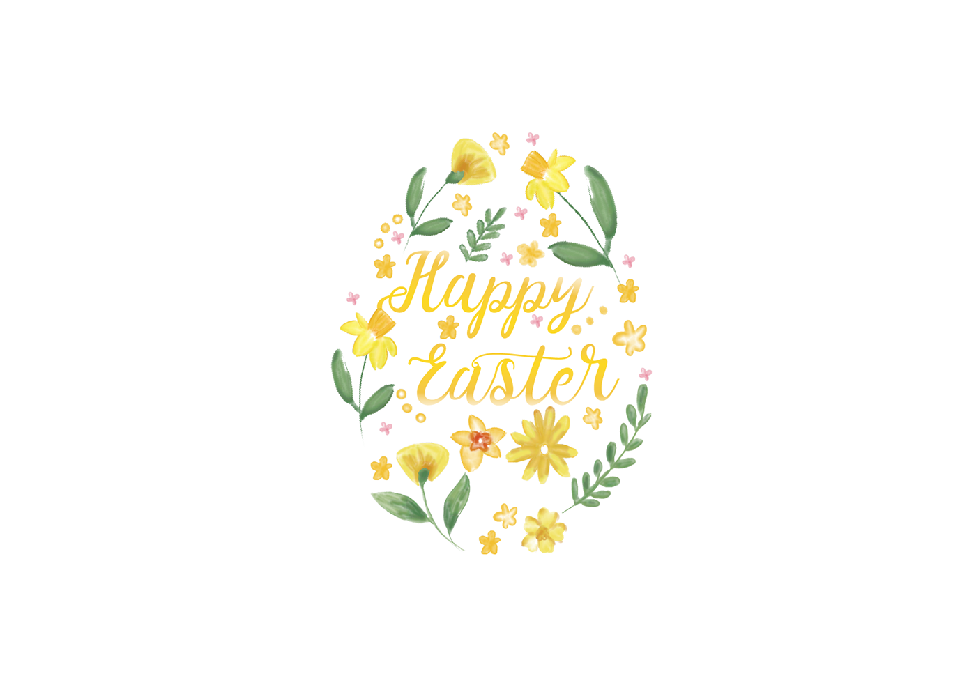 Digital Art  Easter flower illustrations watercolor watercolors