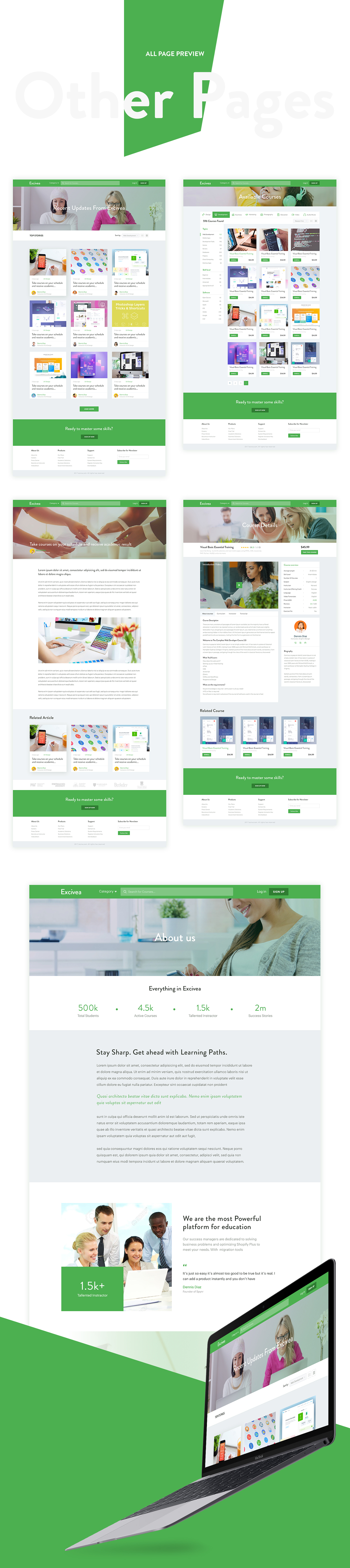Website Design website ui user interface user experience Online education Online course meterial design e learning landing page E-learning Design learning app
