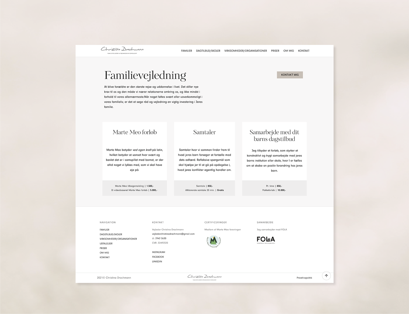 clean counselor familiy feminine minimalistic Web Website