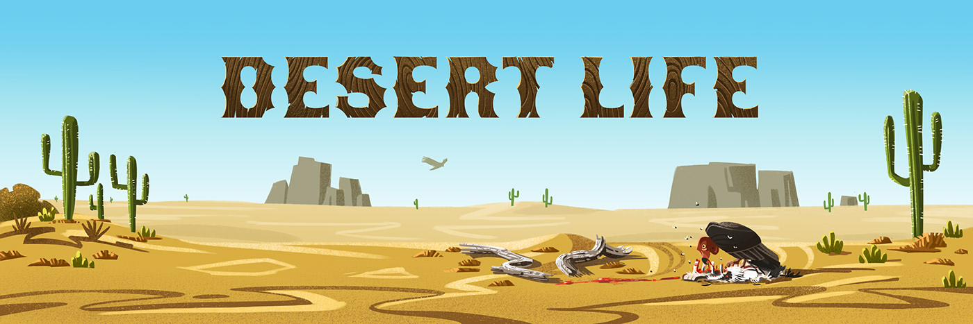 animation  desert ILLUSTRATION  vulture