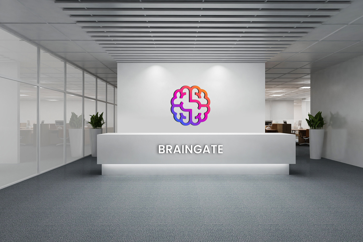 bean brain design logo modern psychology science software tech Technology