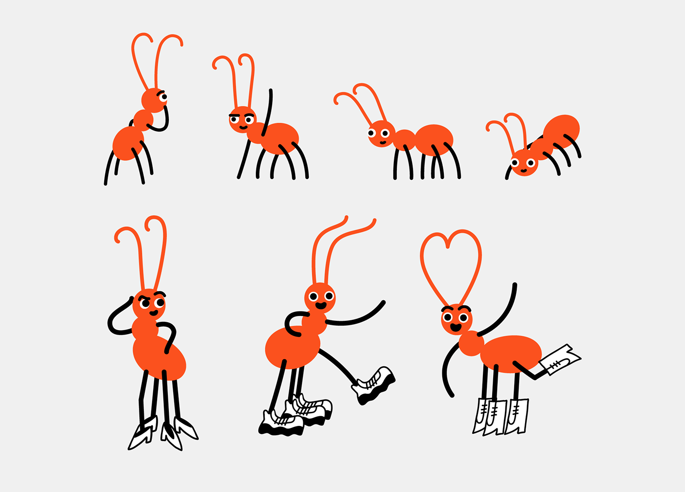 hand-drawn doodle market digital cute ant business ILLUSTRATION  Character animation 