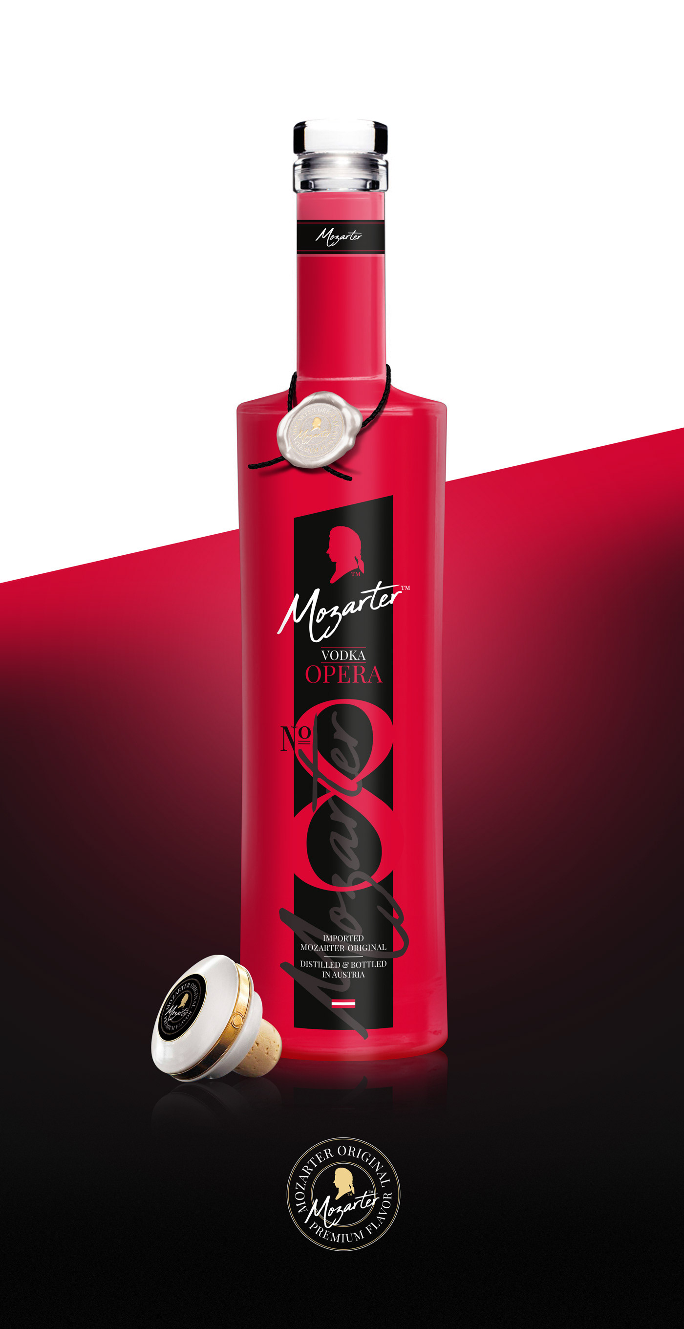 Mozarter Vodka opera red bottle Corporate Identity austria munich Classic #HP  