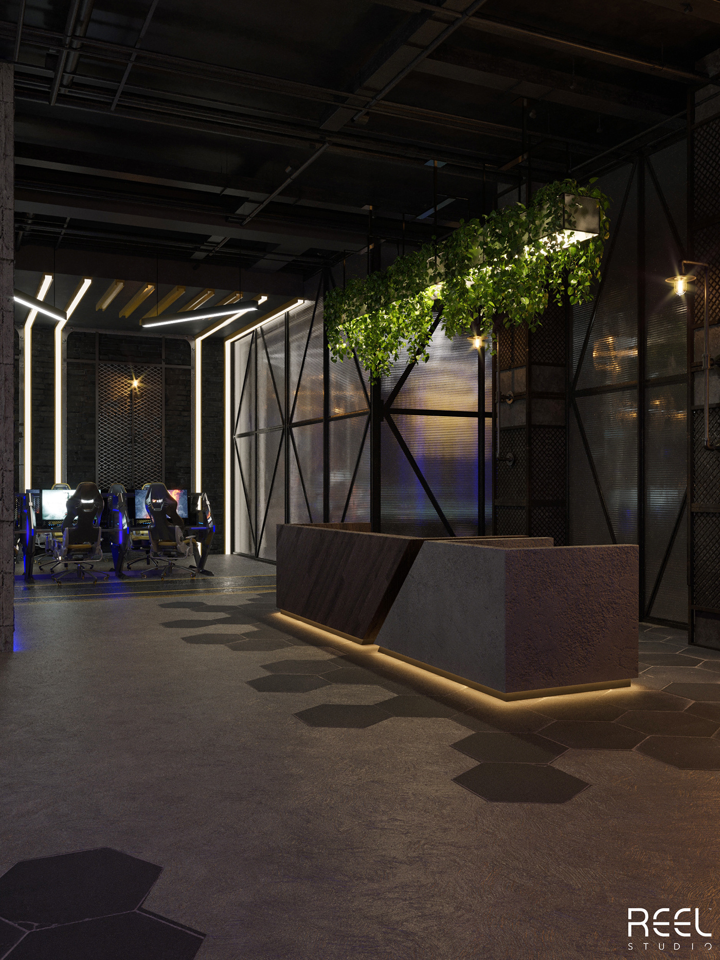 cafe comfotable cozy industrialdesign interiordesign studio54 Videogames playstation