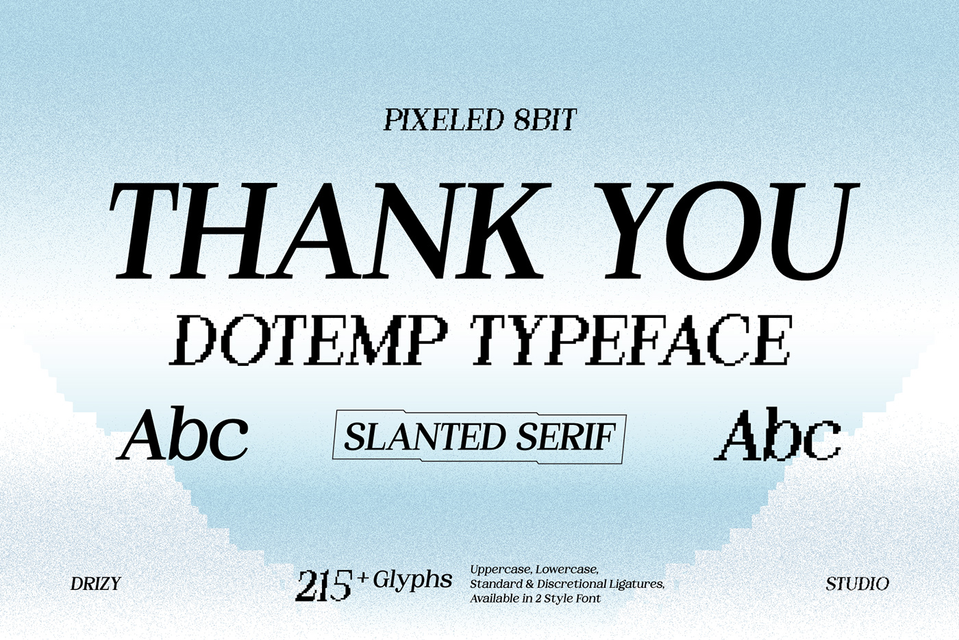 Dotemp – 8Bit Pixel Slanted Font