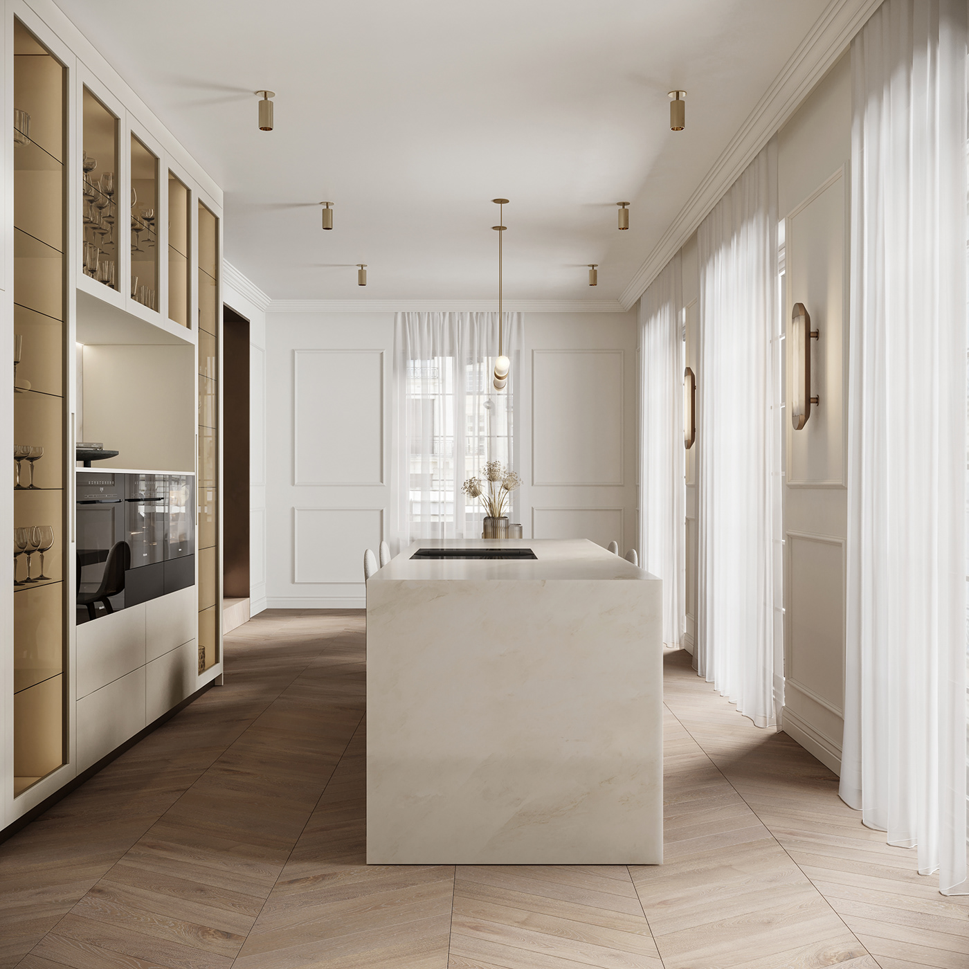3D corona design GUBI Interior kitchen Render Scandinavian Stockholm Sweden