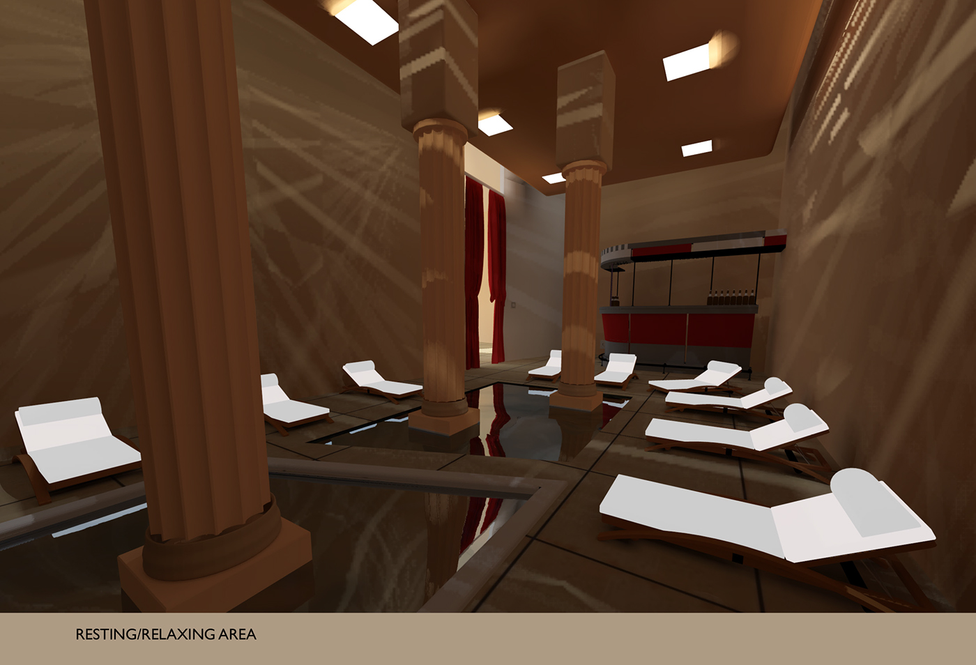 Interior egyptian Theme Spa hurghada Renderings concepts