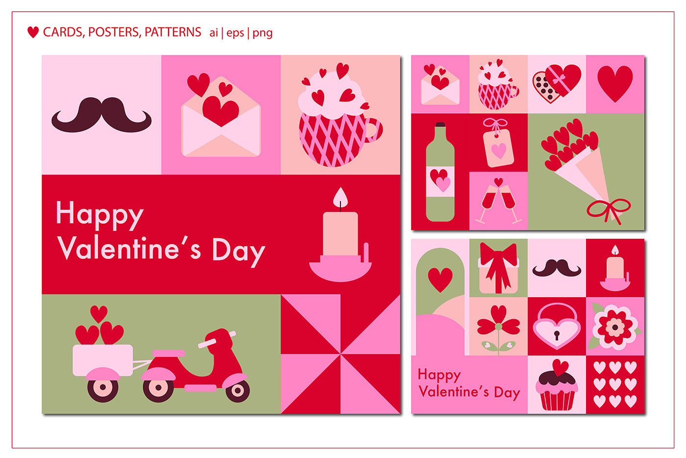 geometric pattern geometric design Happy Valentine's Day valentines clipart Valentine's Day Advertising  marketing   geometric valentine valentine marketing valentines promotion