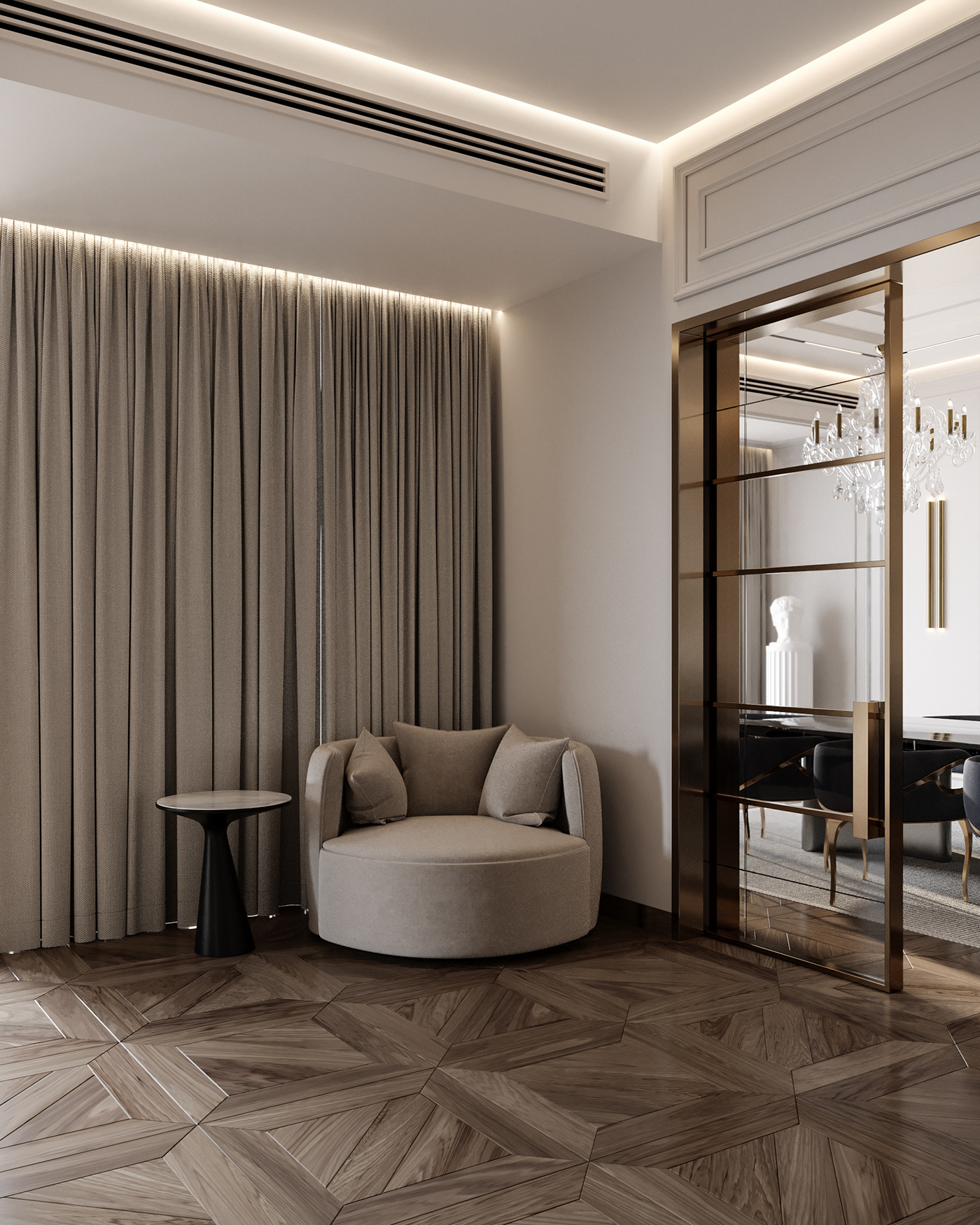 furniture interior design  visualization corona new classic dinnig room 3dmax architecture reception luxury