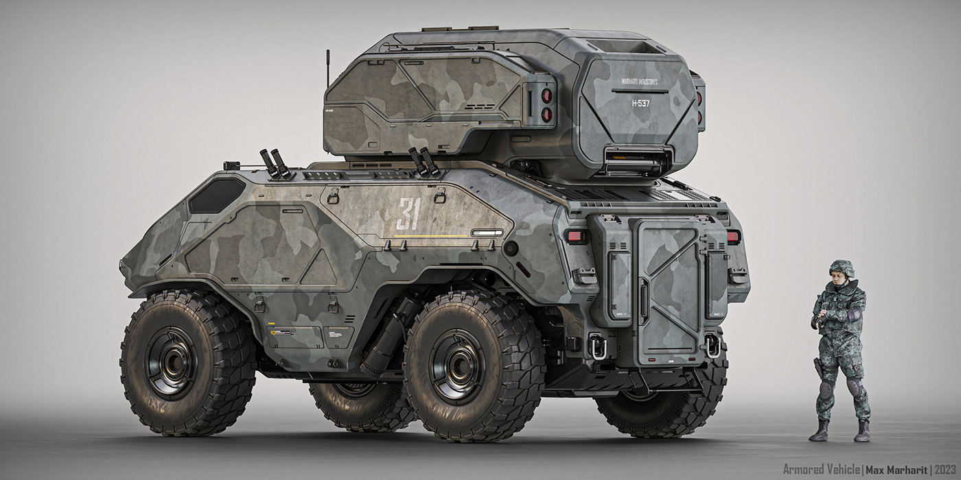 3D armored army concept design Military Military vehicle Truck Vehicle
