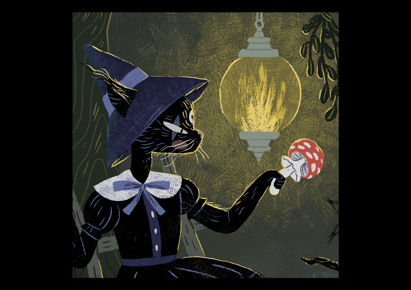 witch witchcraft Cat goth Magic   occult skull dark art mushroom drawlloween