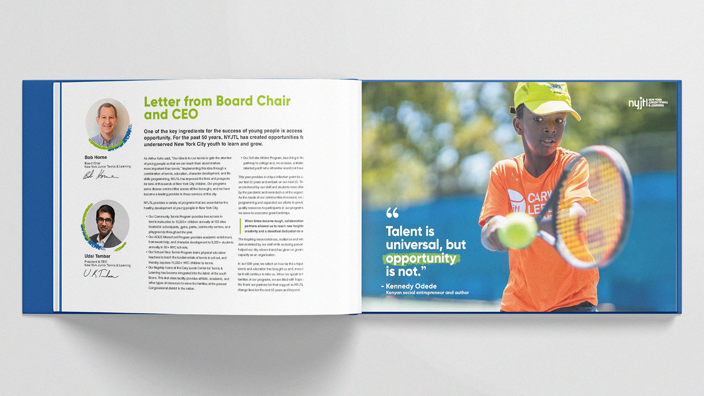 adobe illustrator annual report design editorial design  impact report  Junior Tennis report sports tennis Tennis League