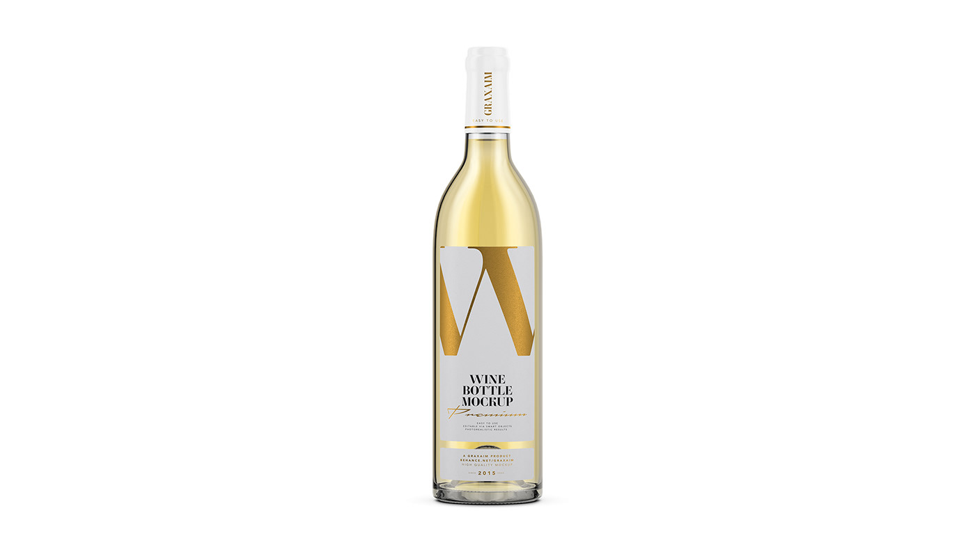 bottle download Mockup Packaging psd rose template White wine