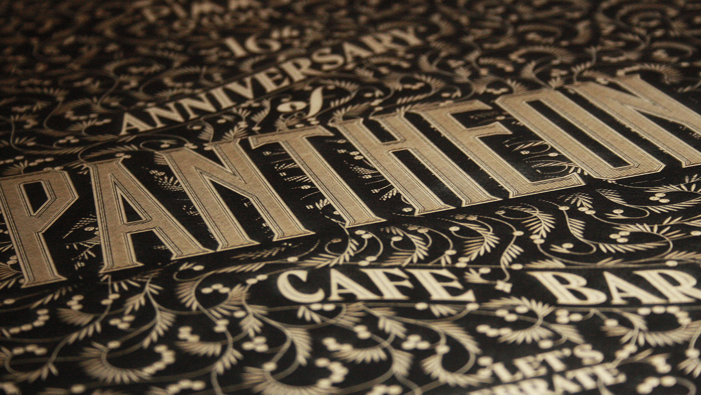 poster lettering laser etched vintage typography   gin bar tipografia ILLUSTRATION  graphic design 