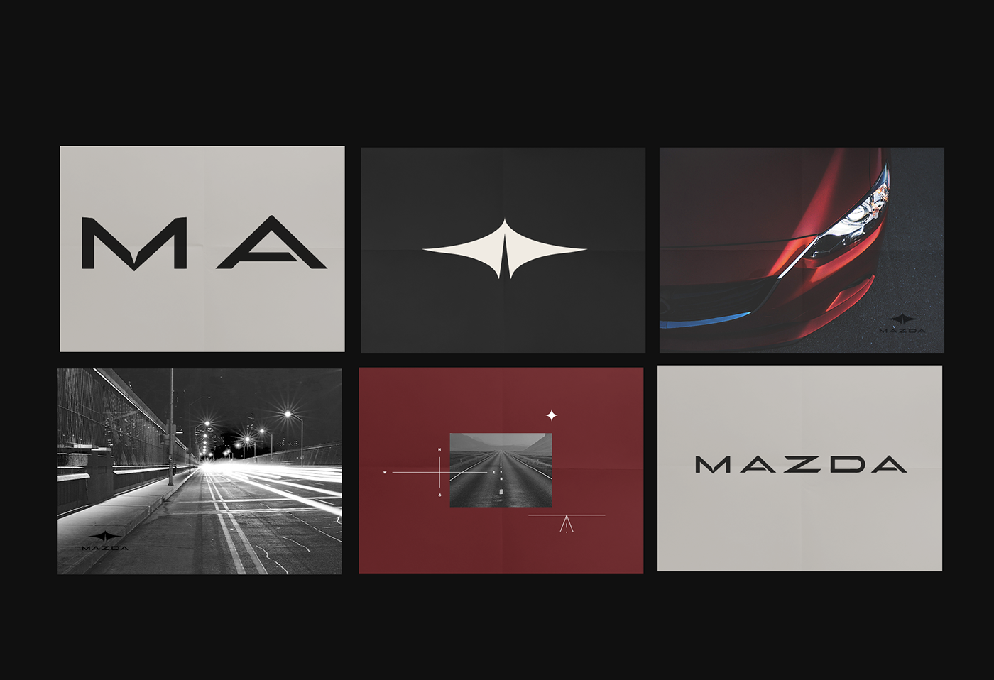 mazda logo Minimalism typography   bold black redesign Logotype