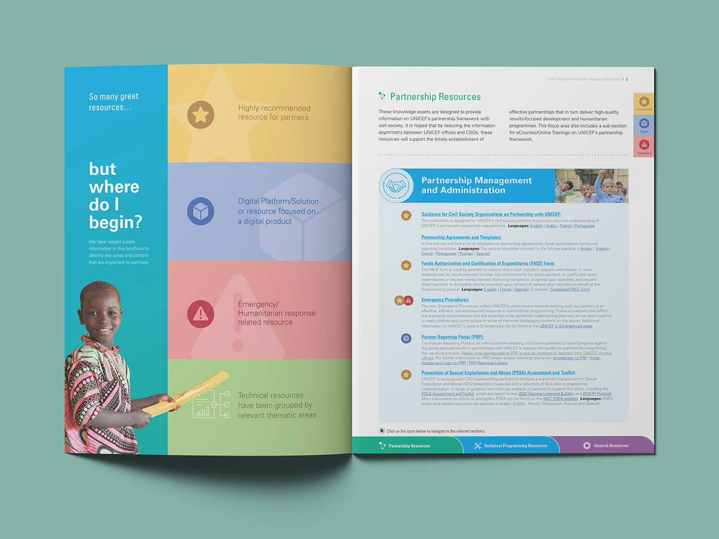brochure children civil society data visualization infographic partnership report unicef United Nations 平面设计