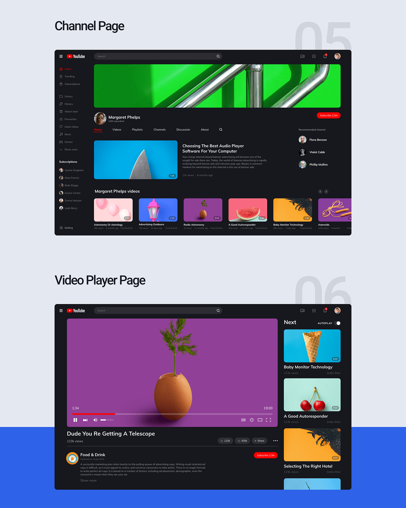 free freebie redesign concept youtube Web mobile UI design Bootstratp