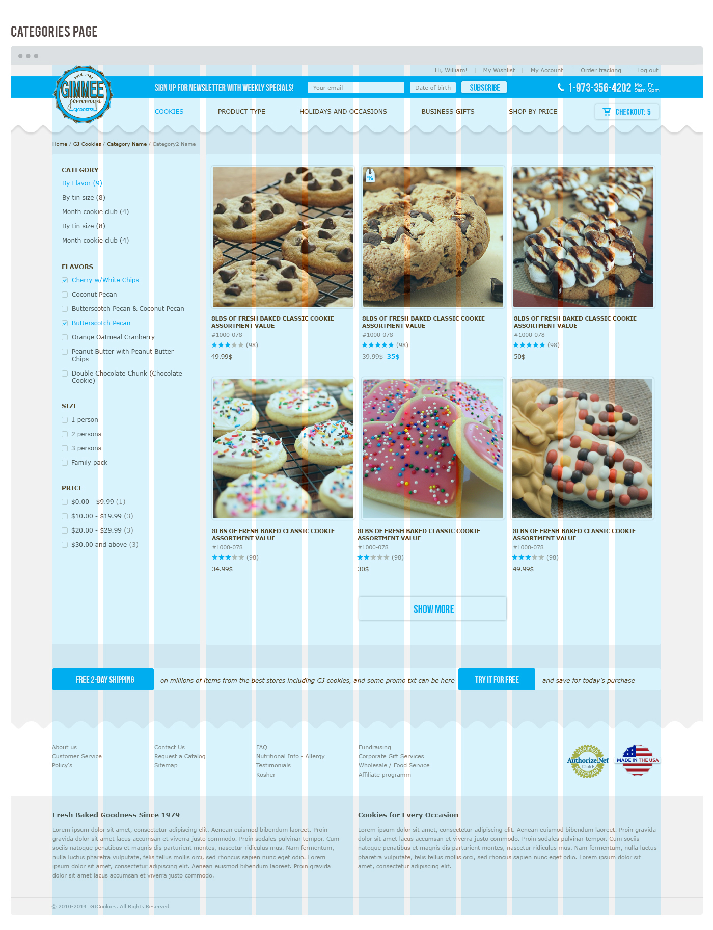 e-commerce Food  cookies b2b UI ux White light