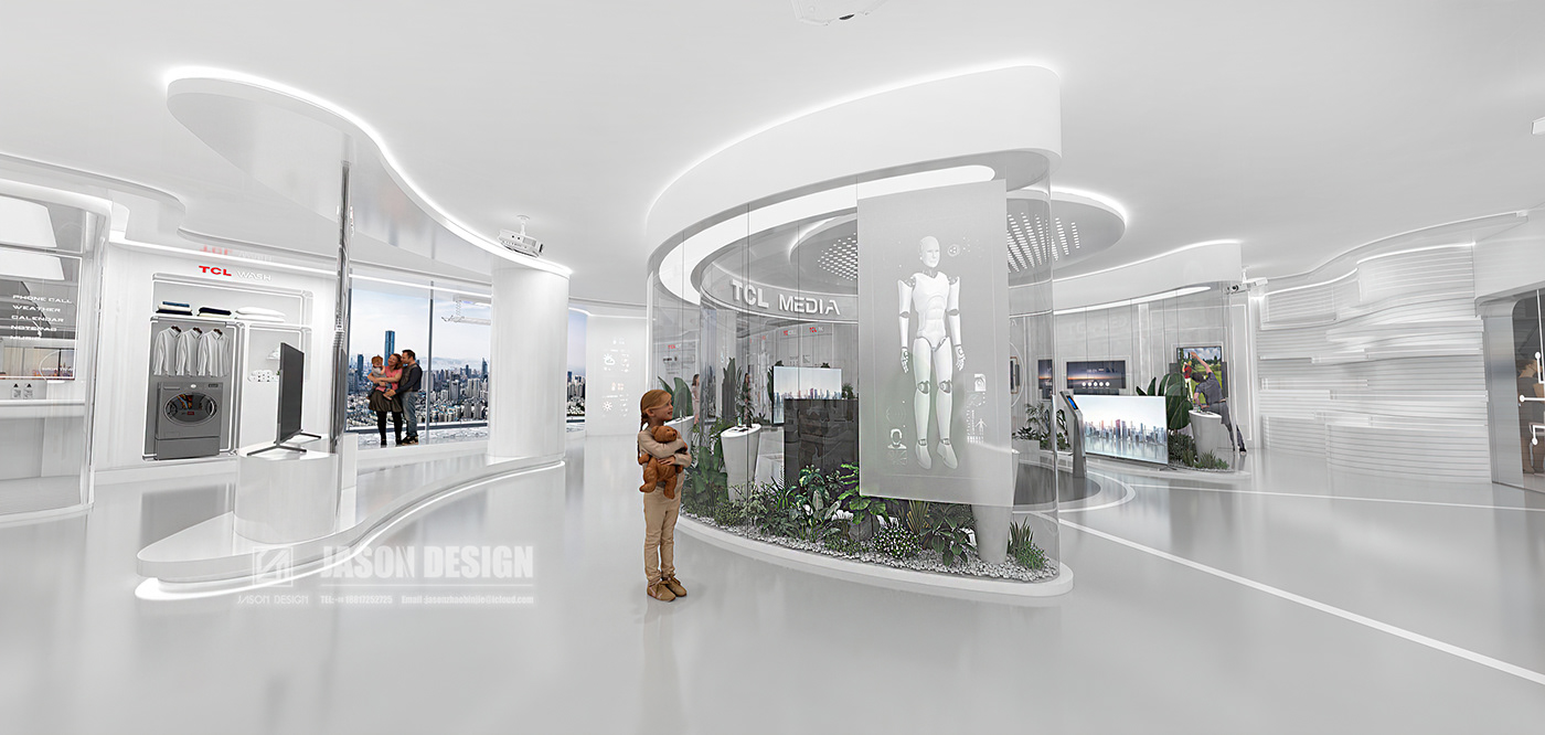 design Electronic appliances Exhibition  Exhibition hall future home logo Render tcl White