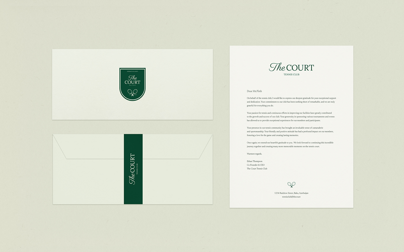 Envelope and letter design