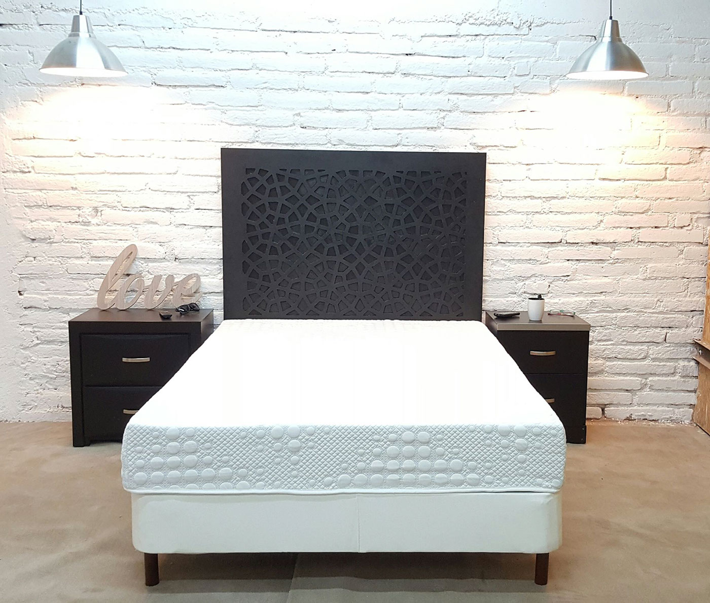 Foam mattress headboard plywood bed