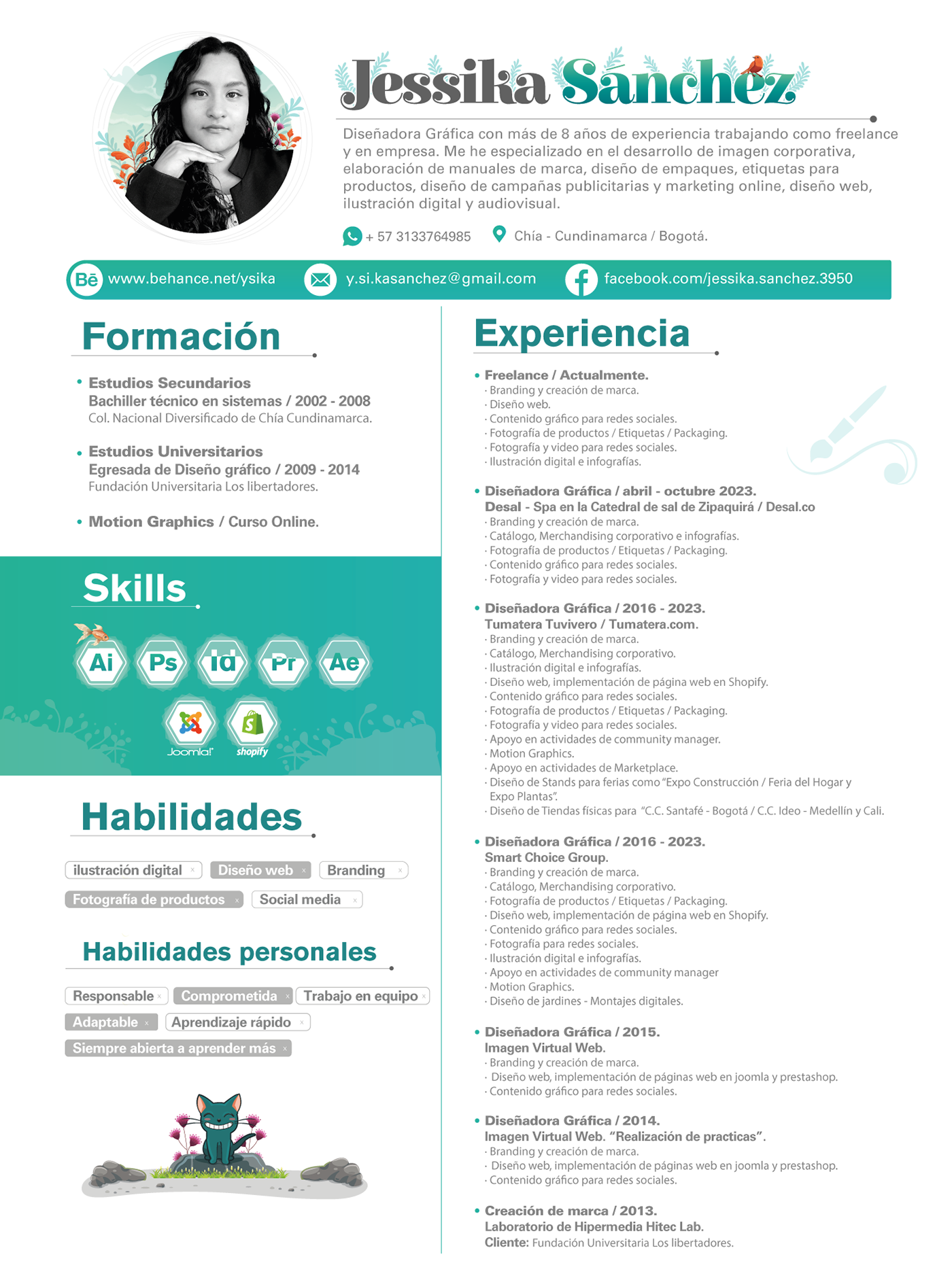 Curriculum Vitae CV design diseño hoja de vida ilustracion portafolio portfolio resumen graphic design 