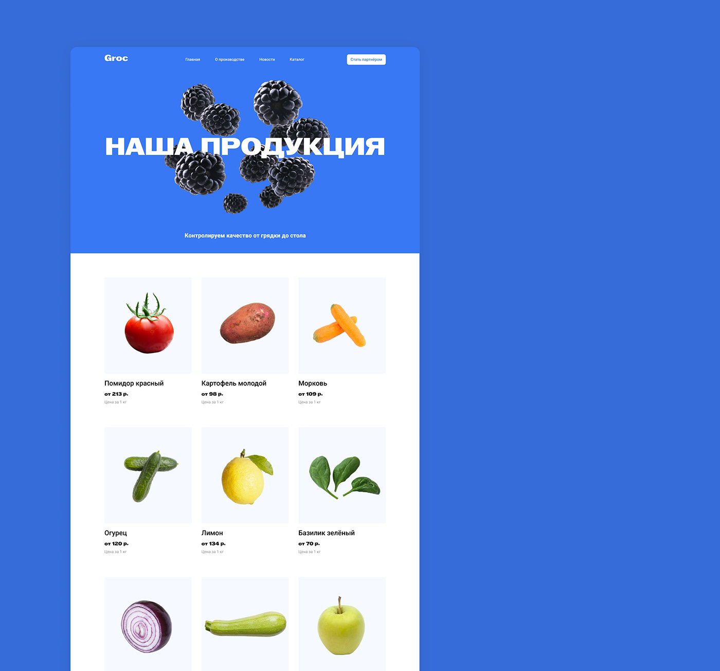 Food  Website Web Design  Figma UI/UX site сайт shop vegetables farm