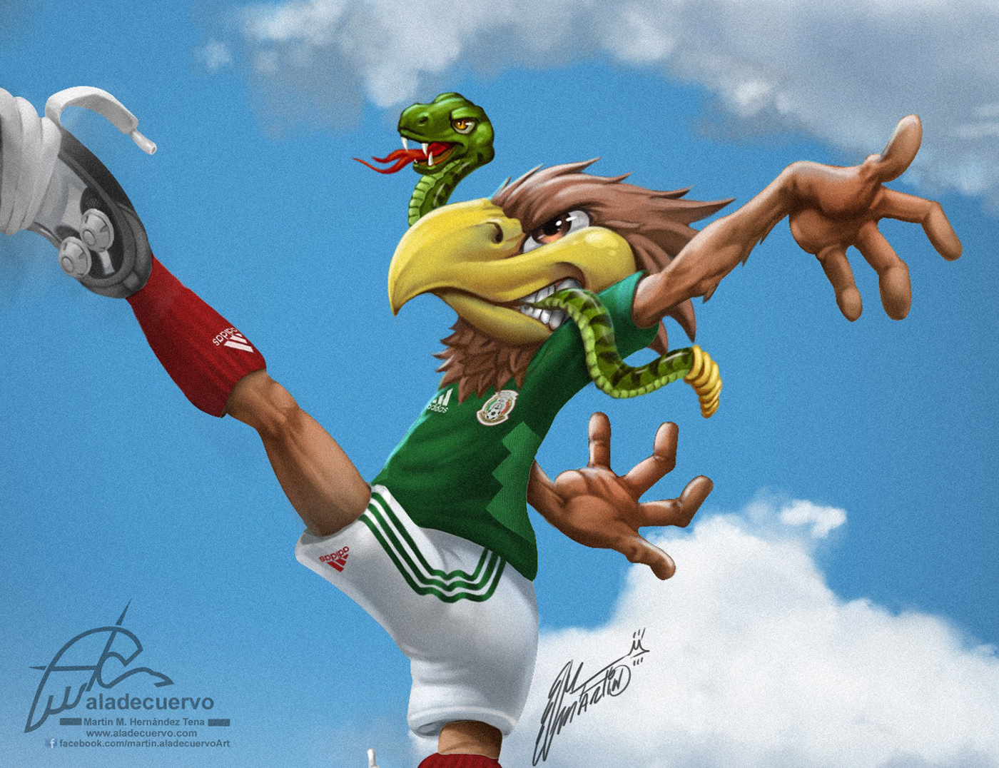 aguila mexico Cartooning  escudo de mexico soccer Futbol FIFA mundal de rusia sports aladecuervo