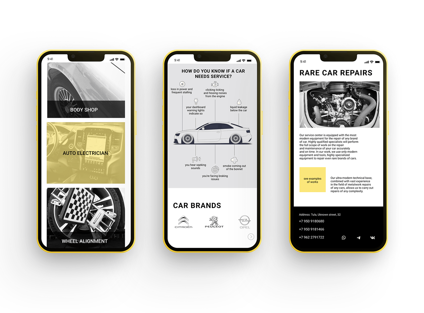 car concept redesign service UI/UX Website