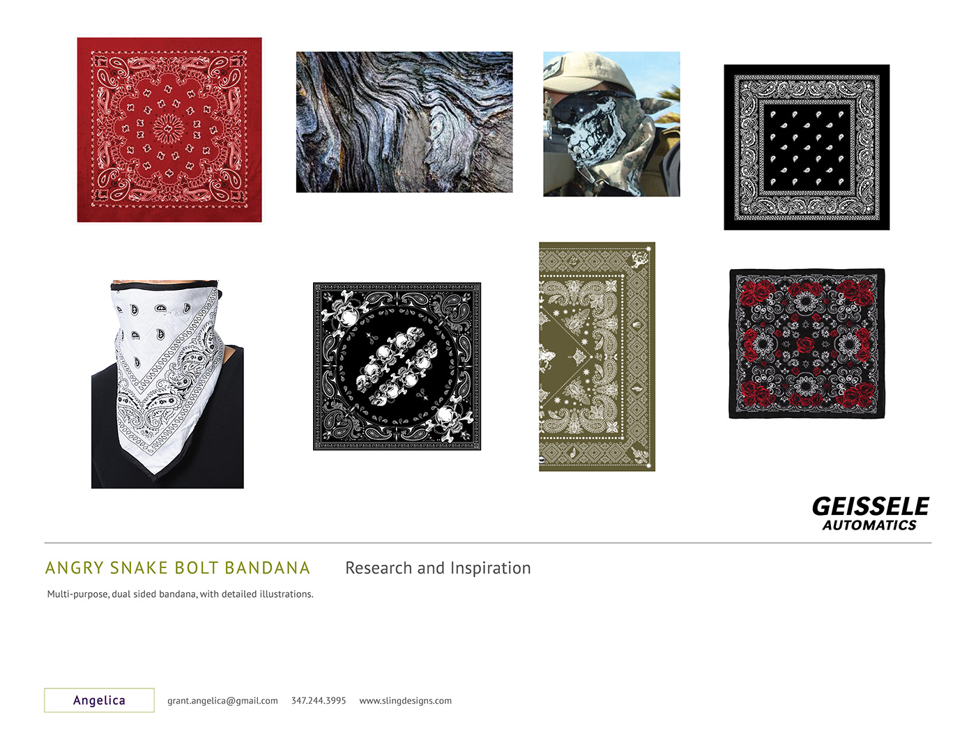 accessories design Angelica Grant BANDANA ARTWORK BANDANA DESIGNER fabric pattern industrial designer SLINGDESIGNS soft goods designer textile artwork textile design 