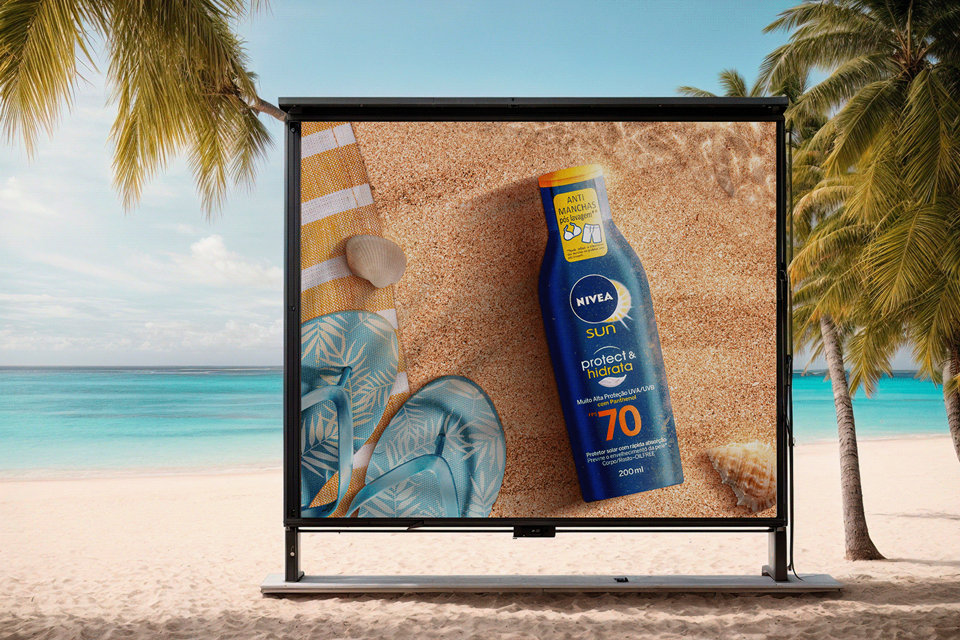 sunscreen Advertising  manipulation design graphic design  campanha Packshot Direção de arte