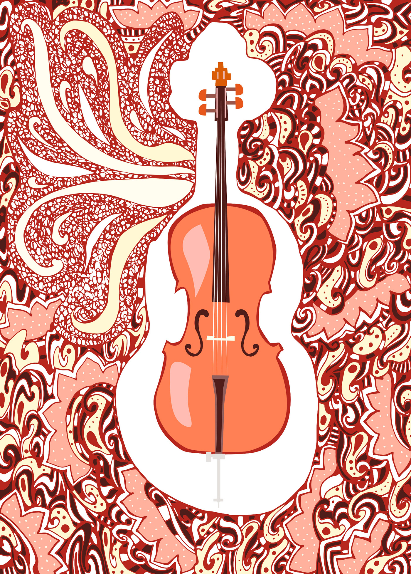 design guitar Illustrator music Musical Instruments notes pattern vector Violin