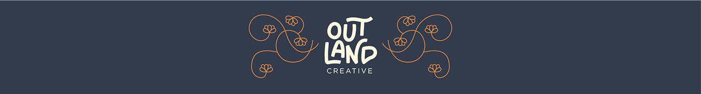 Outland Creative self branding orange flower calling card business card letterhead Website branding 