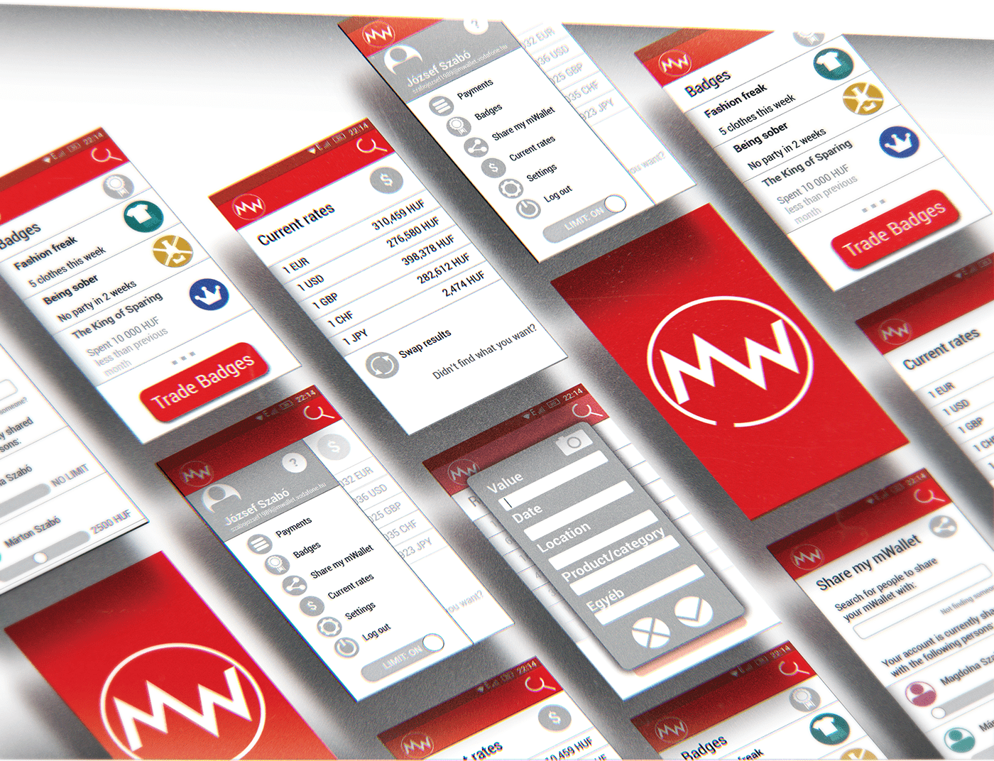 UI/UX vodafone application Responsive Interaction design  graphic design  smartphone visual identity branding  icon design 
