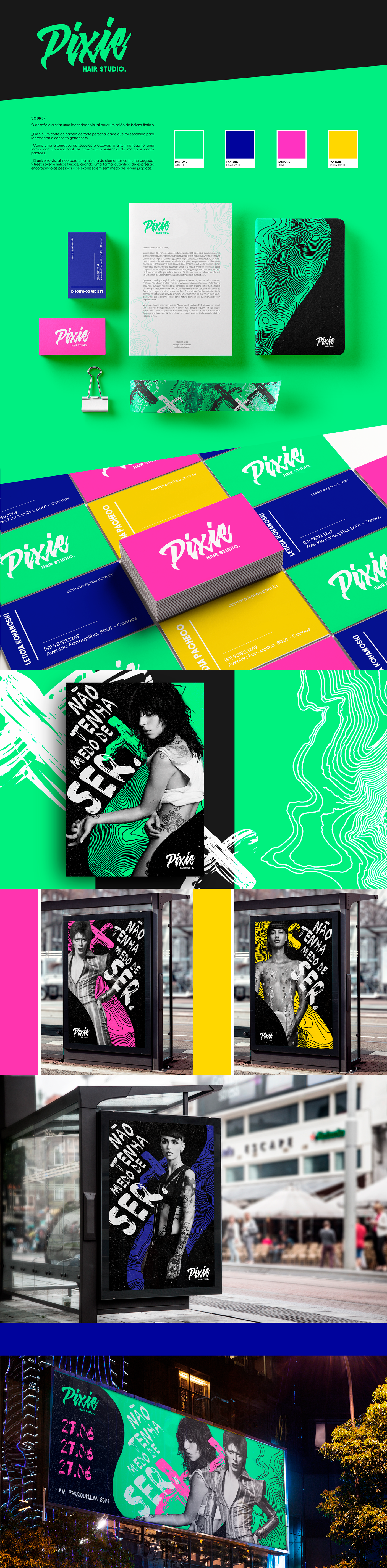 pixie LGBT hair studio branding  logo poster studio beauty