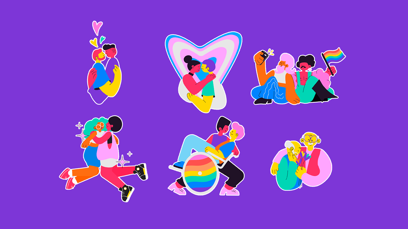 animation  ilustration instagram LGBT lgbtqia+ pride stickers